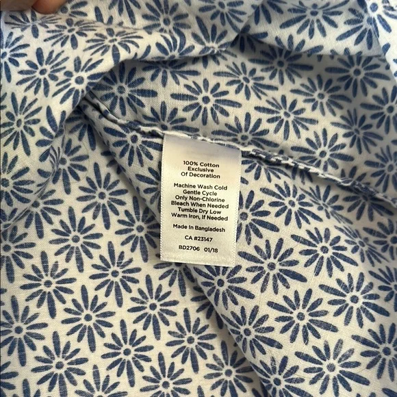 Talbots Blue Patterned Sleeveless Top - Picture 4 of 8